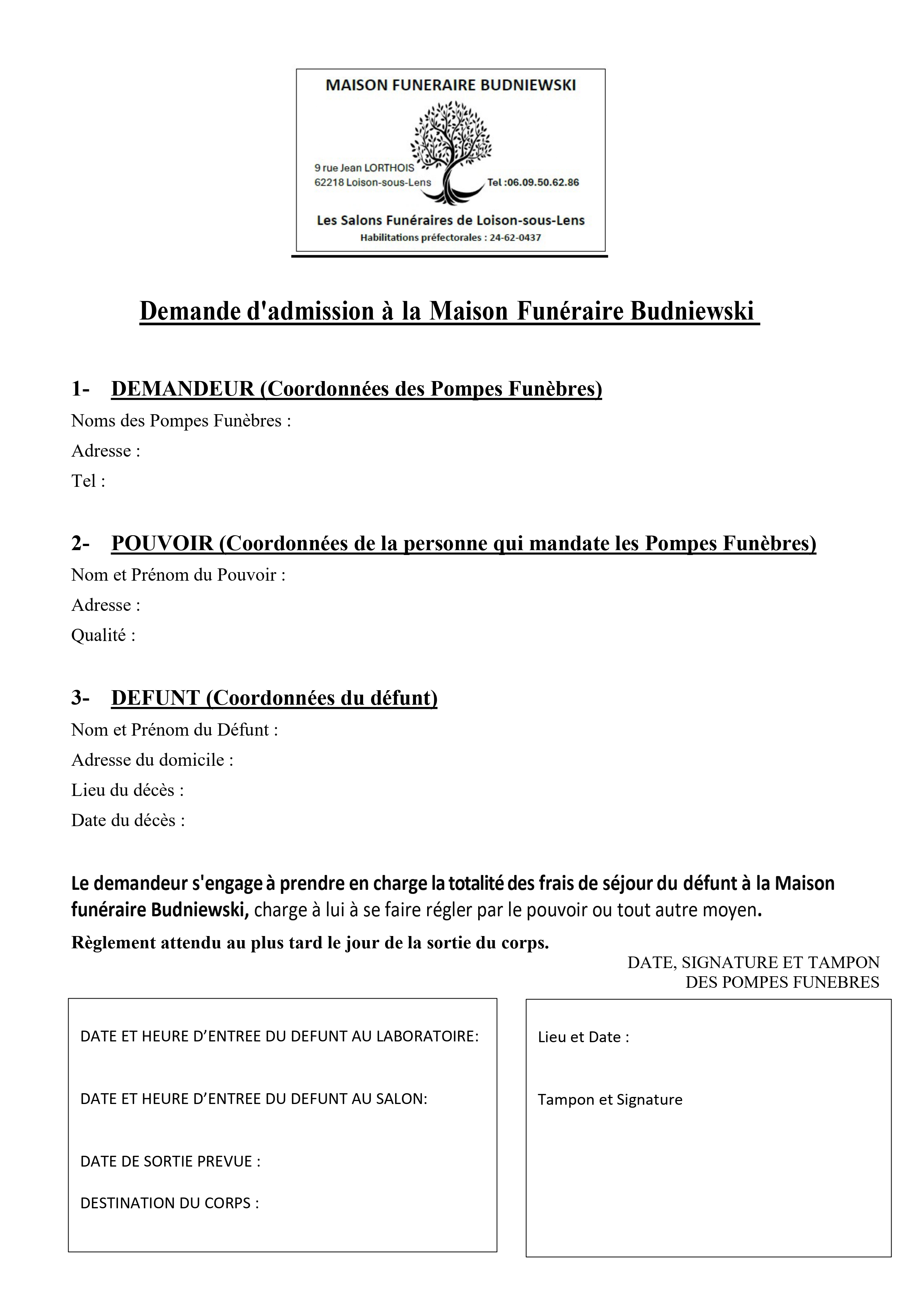 Aperçu du PDF Admission pour les PF